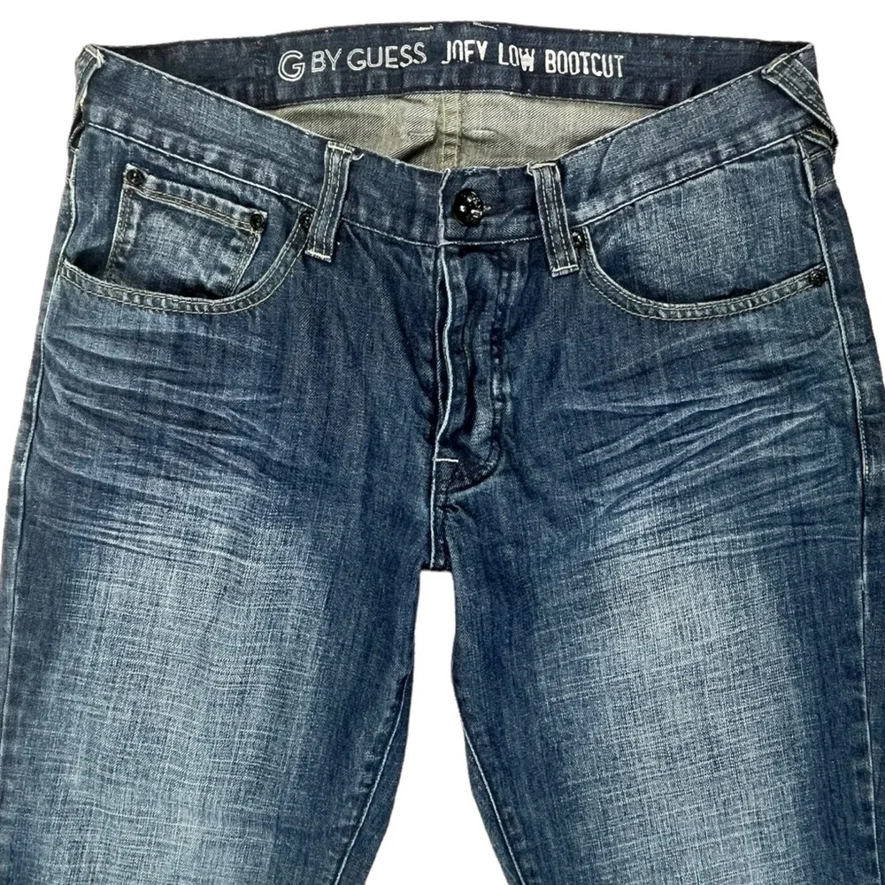 G by Guess Men 34x32 Joey Low Bootcut Dark Wash Demin Jeans‎